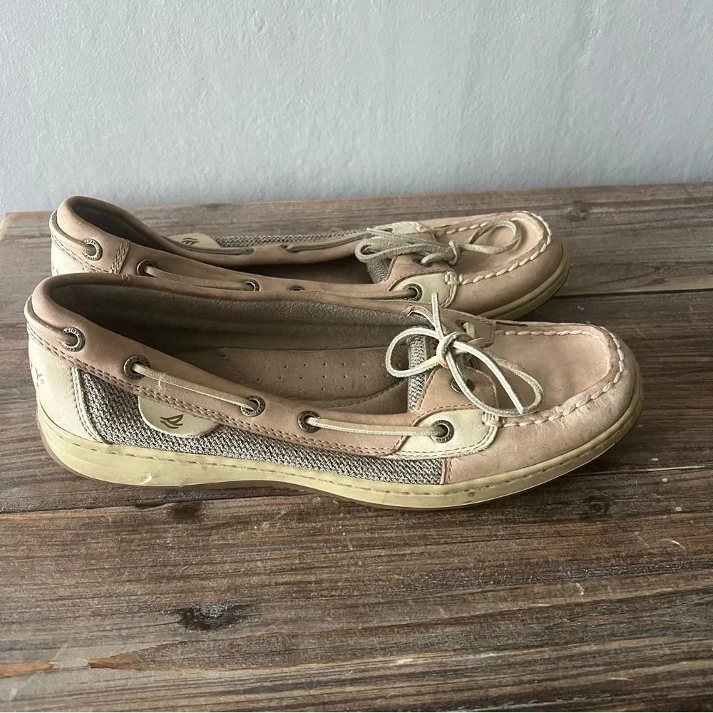 Sperry Tan Top Slider Boat Shoes Size 9